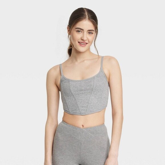 Colsie Women's Casual Corset Gray Small - Picture 4 of 9